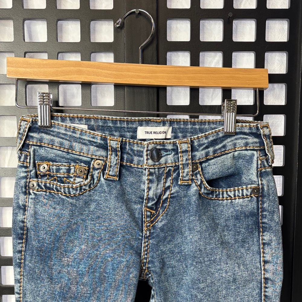 💙 True Religion Acid Wash Skinny Jeans Women’s 25 Cotton Denim 💙 - Picture 3 of 16